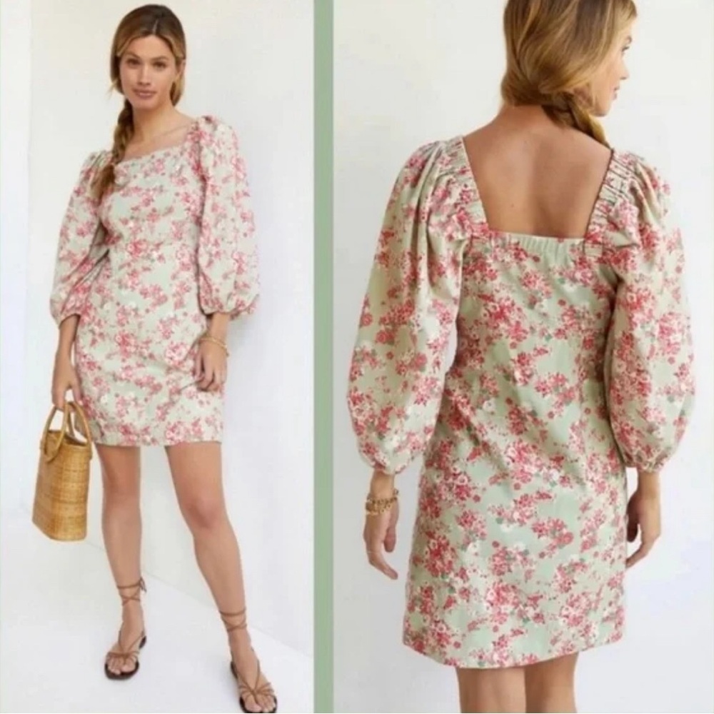 Anthropologie Forever That Girl Puff-sleeved Mini Dress size L #82-10